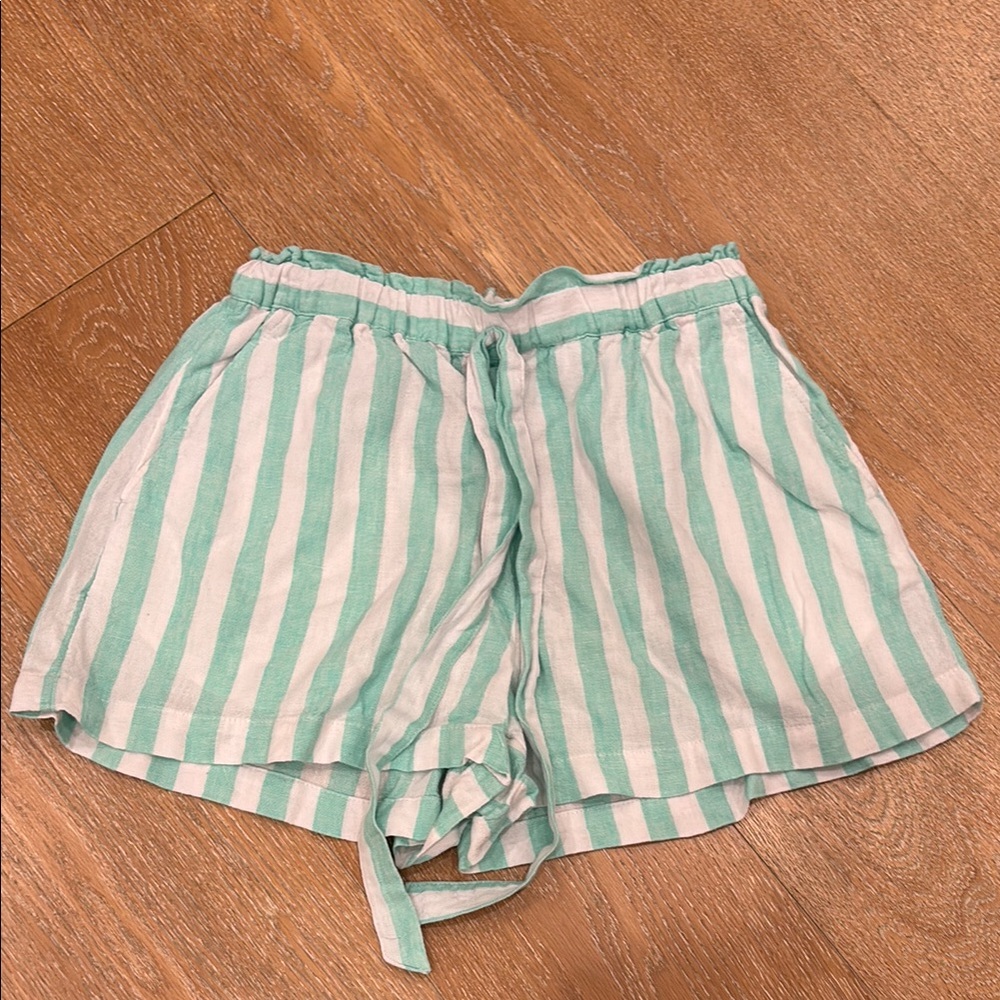 Striped Green and White SCL for Target Women's Shorts
